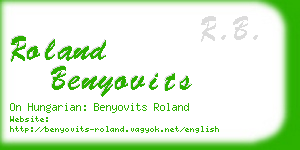 roland benyovits business card